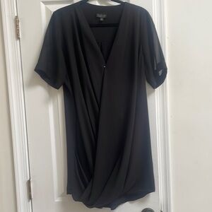 TOPSHOP Draped Black Dress